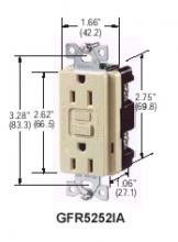 Hubbell Wiring Device-Kellems GFR5252WA - GFCI REC,COMM GR,15A 125V,5-15R,WH(MS90)